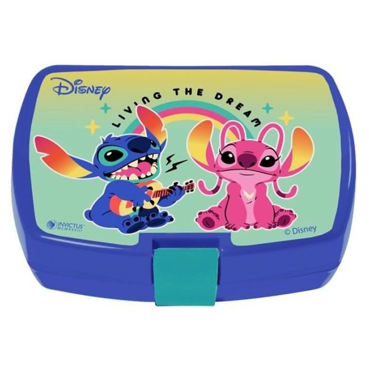 Lot vaisselle - FUN HOUSE - LILO ET STITCH Verre, assiette Ø22 cm et Ø16 cm, couverts, gourde et boite goûter
