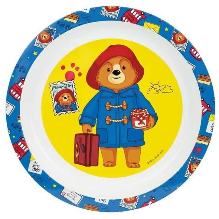 Lot vaisselle réutilisable - FUN HOUSE - PADDINGTON - Assiette, Assiette creuse, Verre, Gourde et boite a goûter