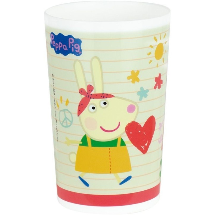 Lot vaisselle - FUN HOUSE - PEPPA PIG - 2 assiettes creuses Ø 22 cm, 2 verres 220 ml, gourde 350 ml, boîte a goûter et peluch
