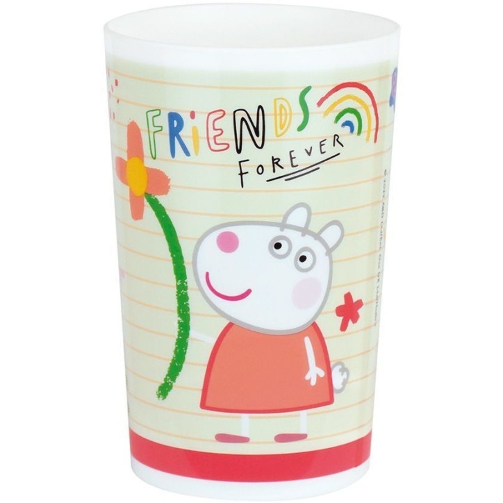 Lot vaisselle - FUN HOUSE - PEPPA PIG - 2 assiettes creuses Ø 22 cm, 2 verres 220 ml, gourde 350 ml, boîte a goûter et peluch