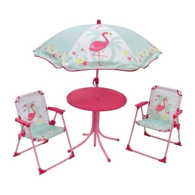FUN HOUSE 713088 FLAMANT ROSE Salon de jardin avec une table, 2 chaise FUN HOUSE 713088 FLAMANT ROSE Salon de jardin avec une table, 2 chaise