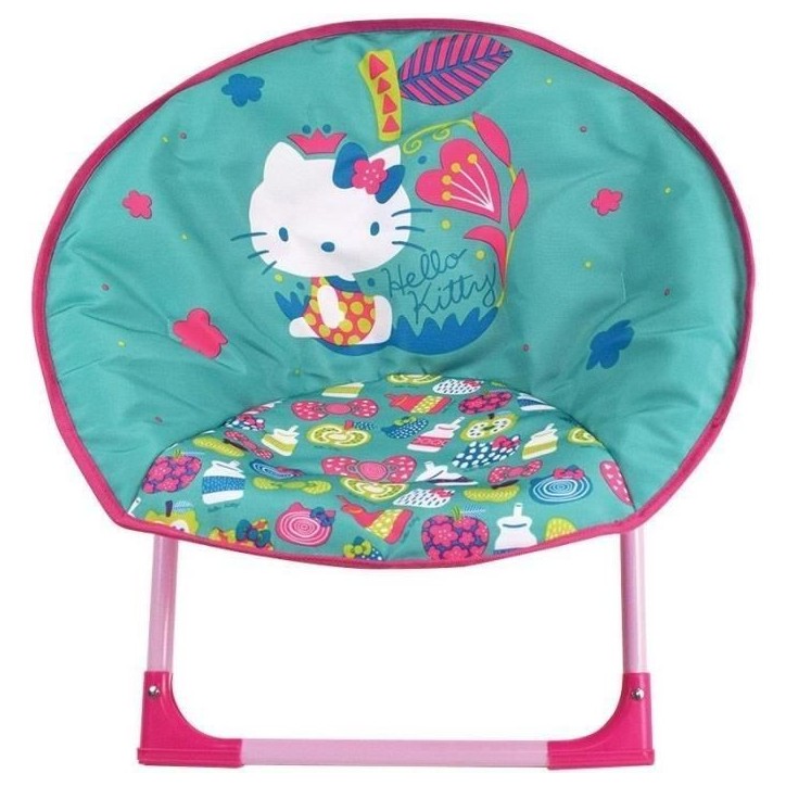 Siege lune pliant pour enfant - FUN HOUSE - HELLO KITTY - Dimensions H.47x L.54x P.45 cm - Intérieur Siege lune pliant pour enfant - FUN HOUSE - HELLO KITTY - Dimensions H.47x L.54x P.45 cm - Intérieur