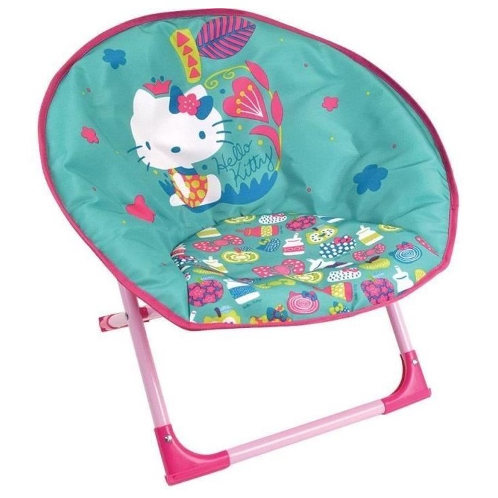 Siege lune pliant pour enfant - FUN HOUSE - HELLO KITTY - Dimensions H.47x L.54x P.45 cm - Intérieur Siege lune pliant pour enfant - FUN HOUSE - HELLO KITTY - Dimensions H.47x L.54x P.45 cm - Intérieur