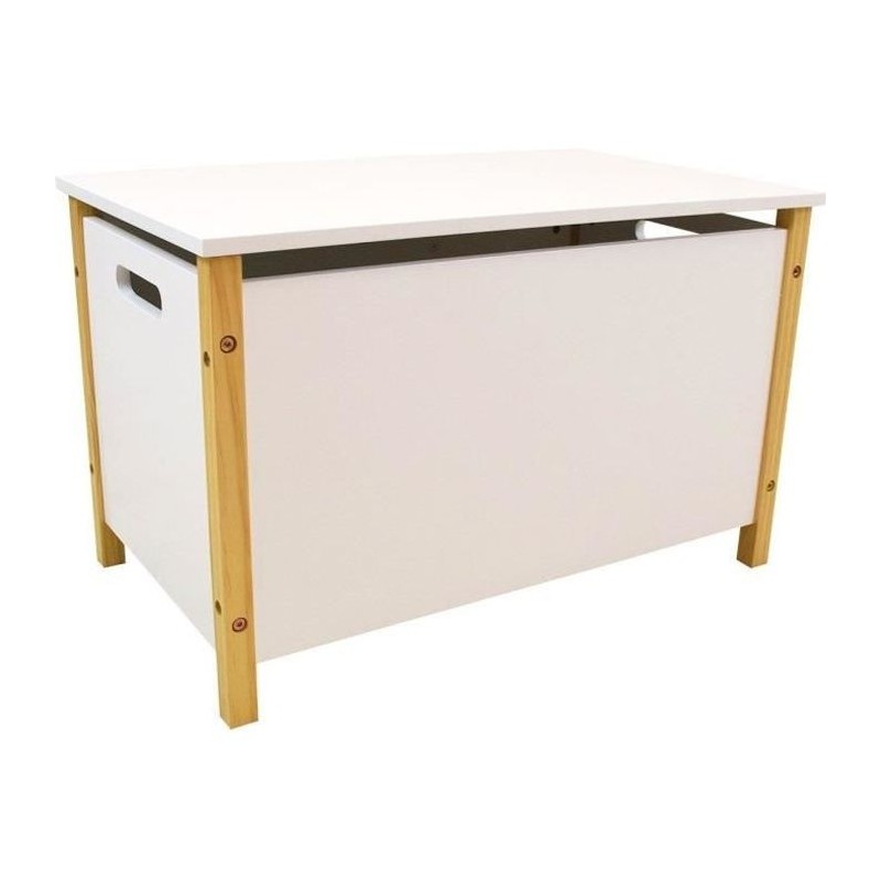 Coffre a jouets en bois SCANDIWOOD - FUN HOUSE - Blanc et beige - Pour Coffre a jouets en bois SCANDIWOOD - FUN HOUSE - Blanc et beige - Pour