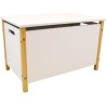 Coffre a jouets en bois SCANDIWOOD - FUN HOUSE - Blanc et beige - Pour