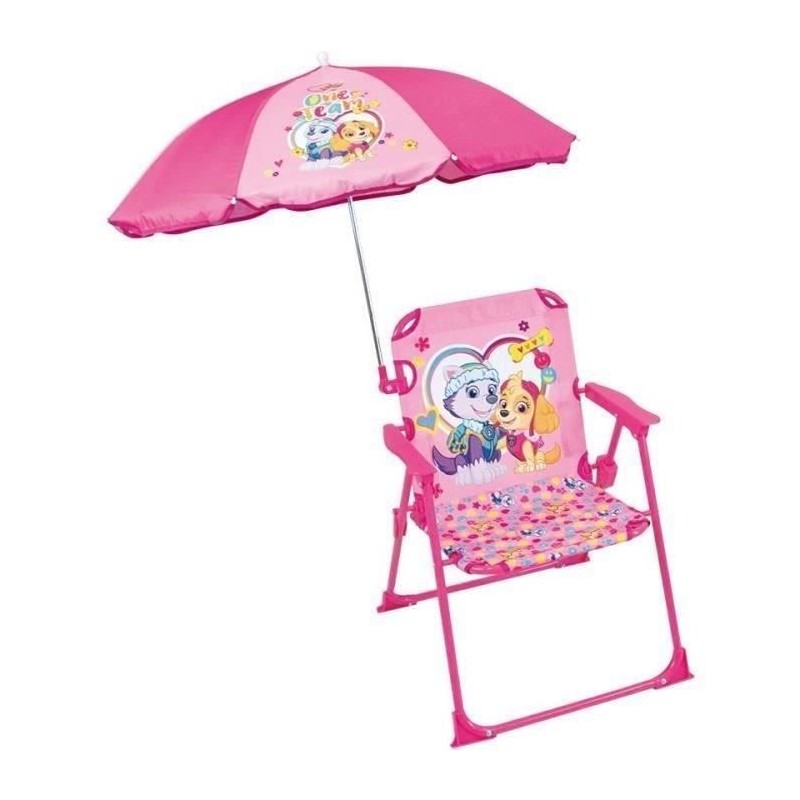 Chaise pliante de camping PAT'PATROUILLE Stella Everest avec parasol Chaise pliante de camping PAT'PATROUILLE Stella Everest avec parasol