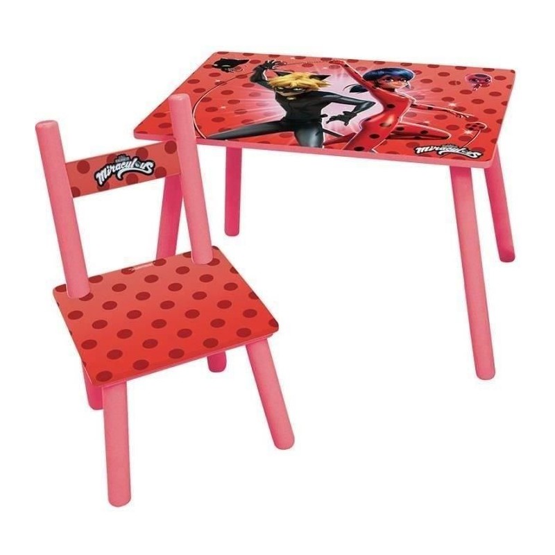 FUN HOUSE Miraculous Ladybug Table H 41,5 cm x l 61 cm x P 42 cm avec FUN HOUSE Miraculous Ladybug Table H 41,5 cm x l 61 cm x P 42 cm avec