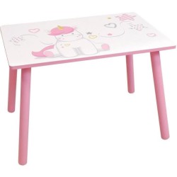 FUN HOUSE - Table licorne h 41,5 cm x l 61 cm x p 42 cm avec une chais