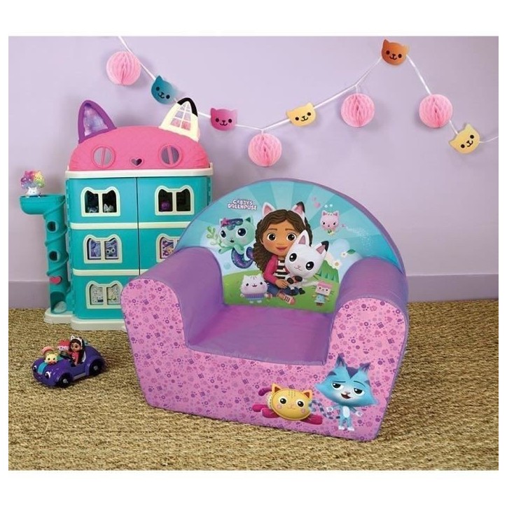 Fauteuil club enfant GABBY ET LA MAISON MAGIQUE - Fun House - Rose - L.52 x P.33 x H.42 cm Fauteuil club enfant GABBY ET LA MAISON MAGIQUE - Fun House - Rose - L.52 x P.33 x H.42 cm