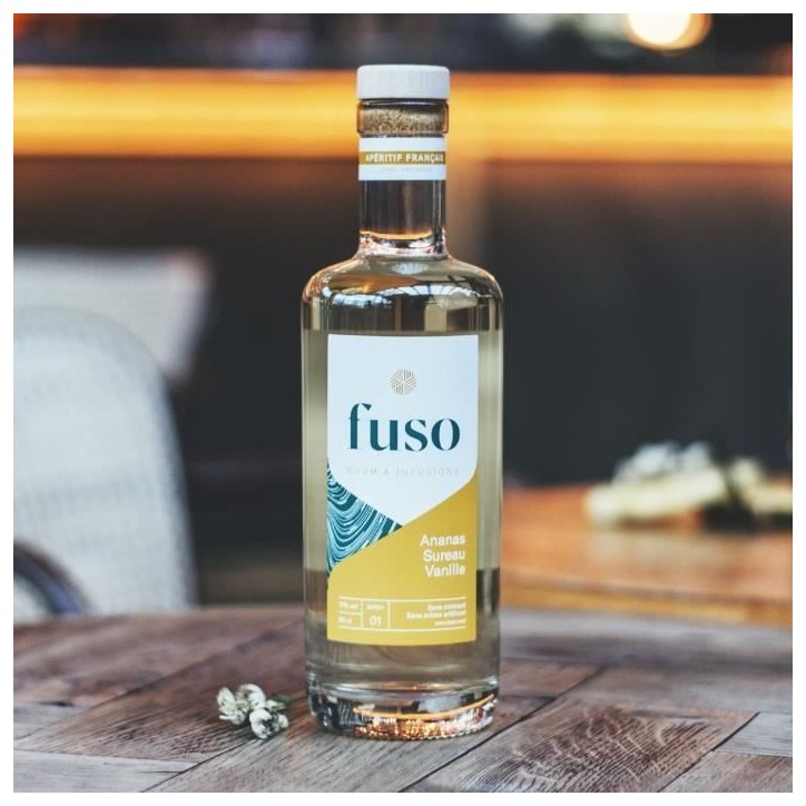 Fuso Jaune (Ananas, Sureau, Vanille) - Liqueur Apéritive a base de rhum - 17%vol - 50cl Fuso Jaune (Ananas, Sureau, Vanille) - Liqueur Apéritive a base de rhum - 17%vol - 50cl