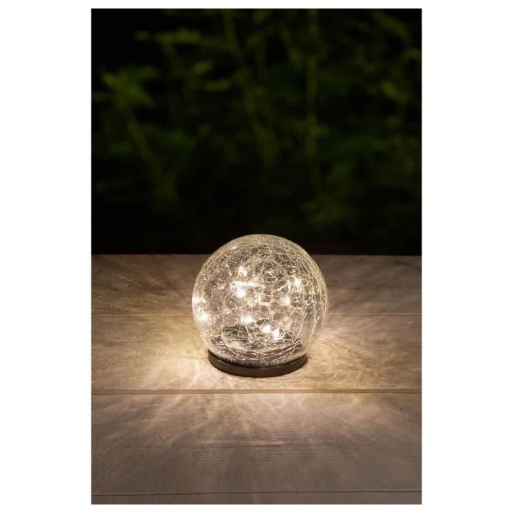Sphere solaire GALIX - Effet verre brisé - Ø 10 cm - 15 LED blanches