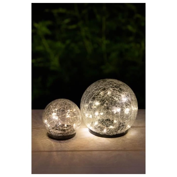 Sphere solaire GALIX - Effet verre brisé - Ø 10 cm - 15 LED blanches