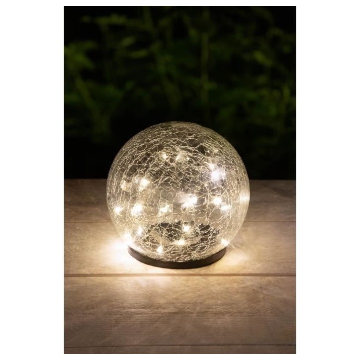 Sphere solaire GALIX - Effet verre brisé - Ø 15cm - 25 LED blanches