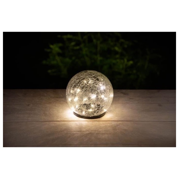 Sphere solaire GALIX - Effet verre brisé - Ø 15cm - 25 LED blanches
