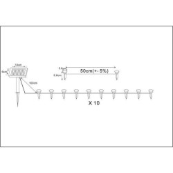 Guirlande solaire a planter 10 LED blanches - GALIX - 5m - 0,5W - 100