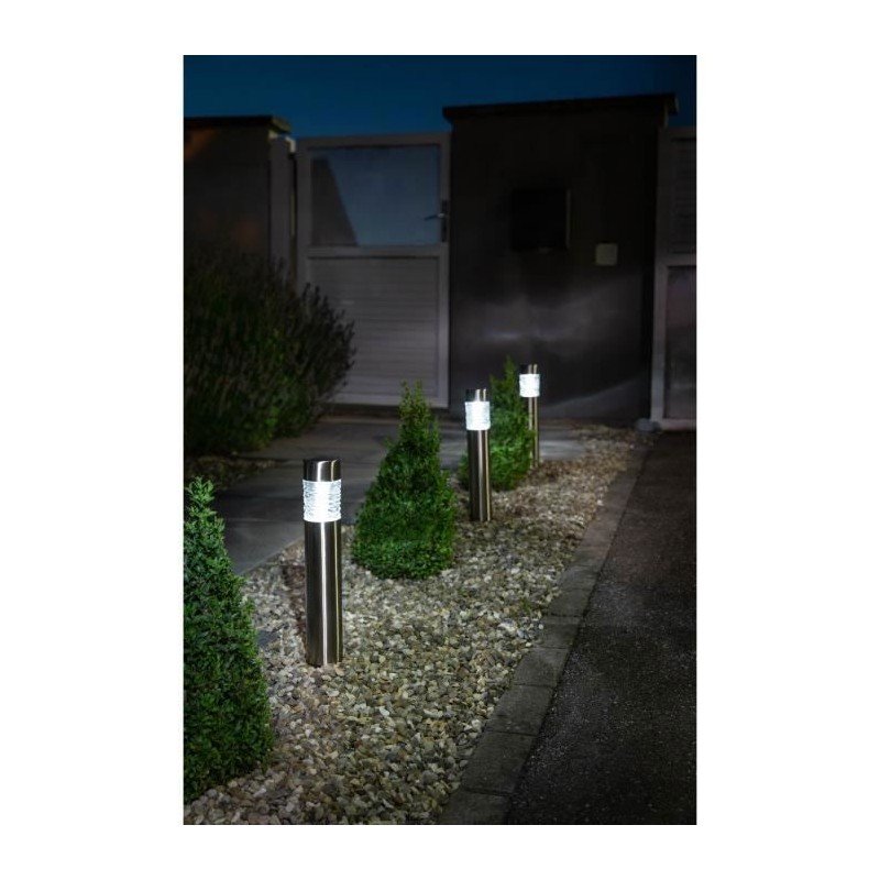 Borne solaire inox - GALIX - 0,13W - 10 Lumens - 8h d'éclairage - 1 L Borne solaire inox - GALIX - 0,13W - 10 Lumens - 8h d'éclairage - 1 L