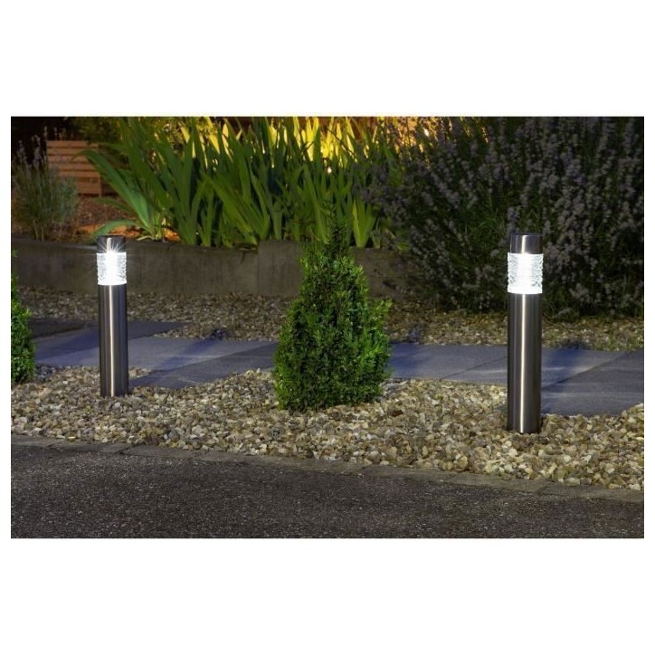 Borne solaire inox - GALIX - 0,13W - 10 Lumens - 8h d'éclairage - 1 LED blanche