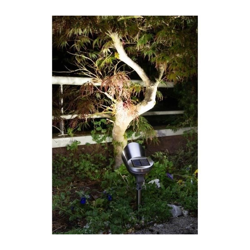 Spot a énergie solaire en inox brossé - GALIX - 0,29W - 30 Lumens -