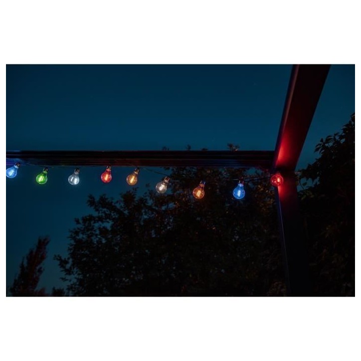 Guirlande solaire guinguette GALIX - 10 LED multicolores a filament - Extérieur Guirlande solaire guinguette GALIX - 10 LED multicolores a filament - Extérieur