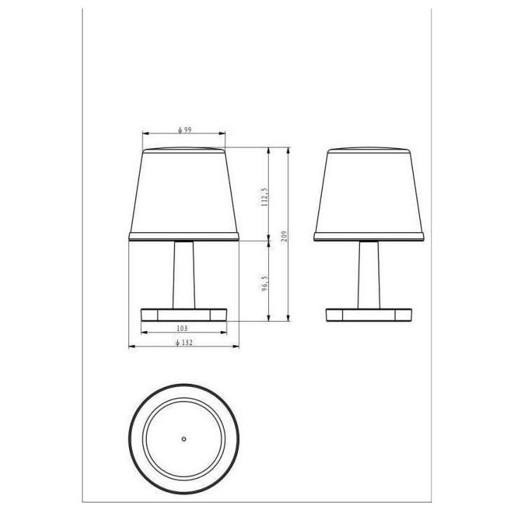 Lampe de table solaire GALIX G4410 - 25 Lumens - H20 cm Lampe de table solaire GALIX G4410 - 25 Lumens - H20 cm