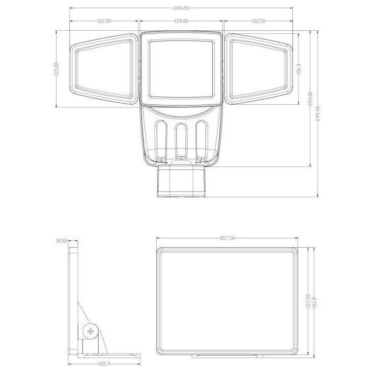 Projecteur Solaire 3 Tetes GALIX G4442 - 1500 Lumens - 182 LED SMD - Mode AUTO ou Marche Forcée Projecteur Solaire 3 Tetes GALIX G4442 - 1500 Lumens - 182 LED SMD - Mode AUTO ou Marche Forcée