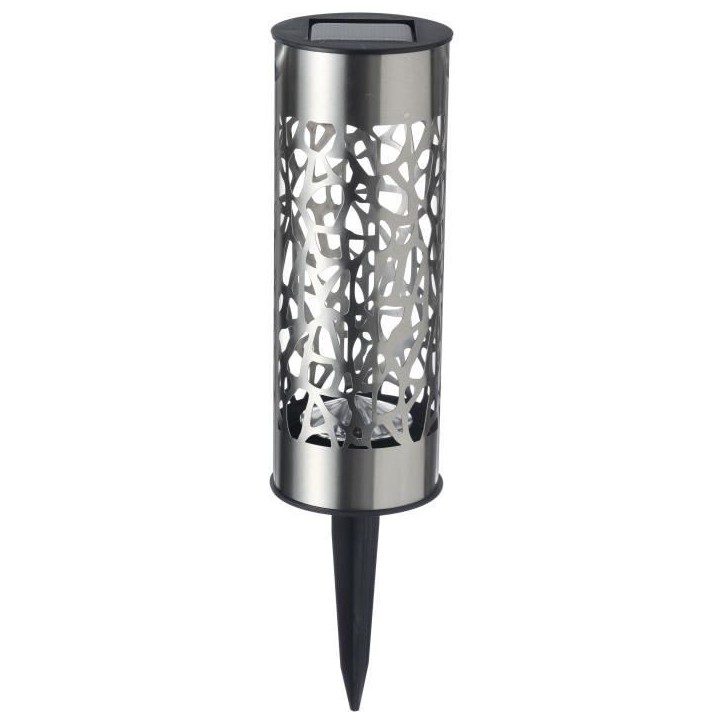 Borne solaire inox GALIX G4445 - A poser ou a planter - H28cm - Blanc chaud Borne solaire inox GALIX G4445 - A poser ou a planter - H28cm - Blanc chaud