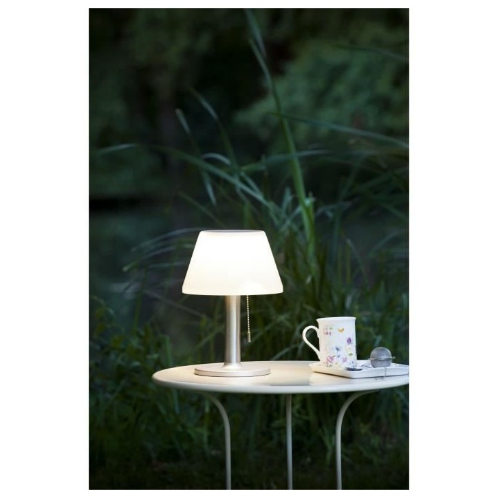 Lampe de table solaire G2 tres éclairante - GALIX - 100 Lumens - Plastique et tube en inox Lampe de table solaire G2 tres éclairante - GALIX - 100 Lumens - Plastique et tube en inox