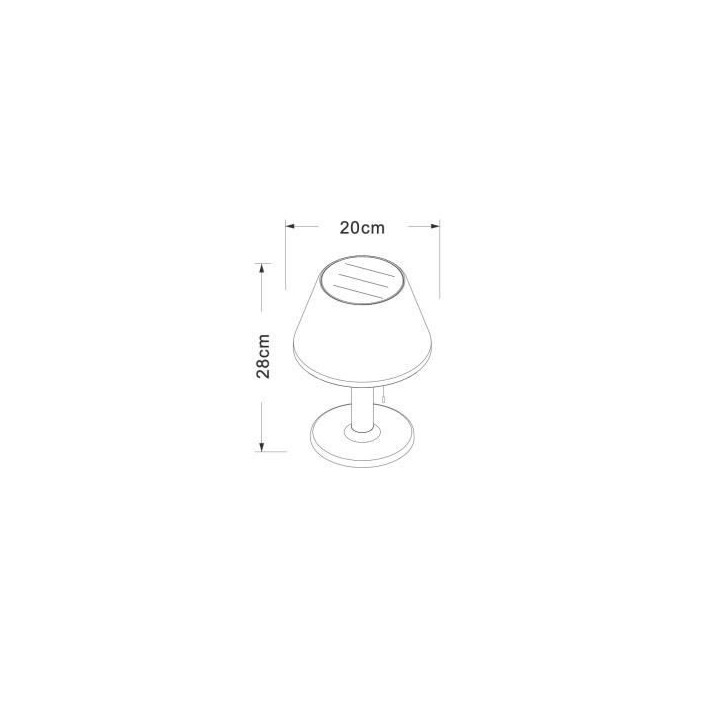 Lampe de table solaire G2 tres éclairante - GALIX - 100 Lumens - Plastique et tube en inox Lampe de table solaire G2 tres éclairante - GALIX - 100 Lumens - Plastique et tube en inox