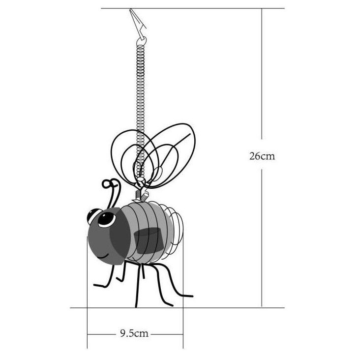 Lampe solaire Abeille - GALIX - 4 LED blanches - 8 heures d'éclairage - Métal et verre Lampe solaire Abeille - GALIX - 4 LED blanches - 8 heures d'éclairage - Métal et verre
