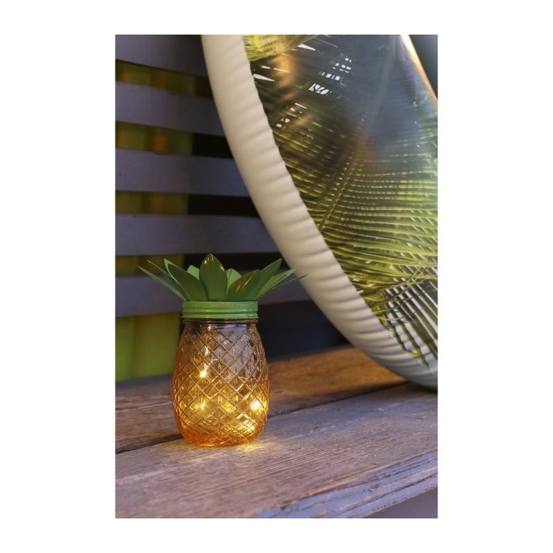 Lampe solaire Ananas - GALIX - Métal/Verre - 5 LED - 8h d'éclairage Lampe solaire Ananas - GALIX - Métal/Verre - 5 LED - 8h d'éclairage