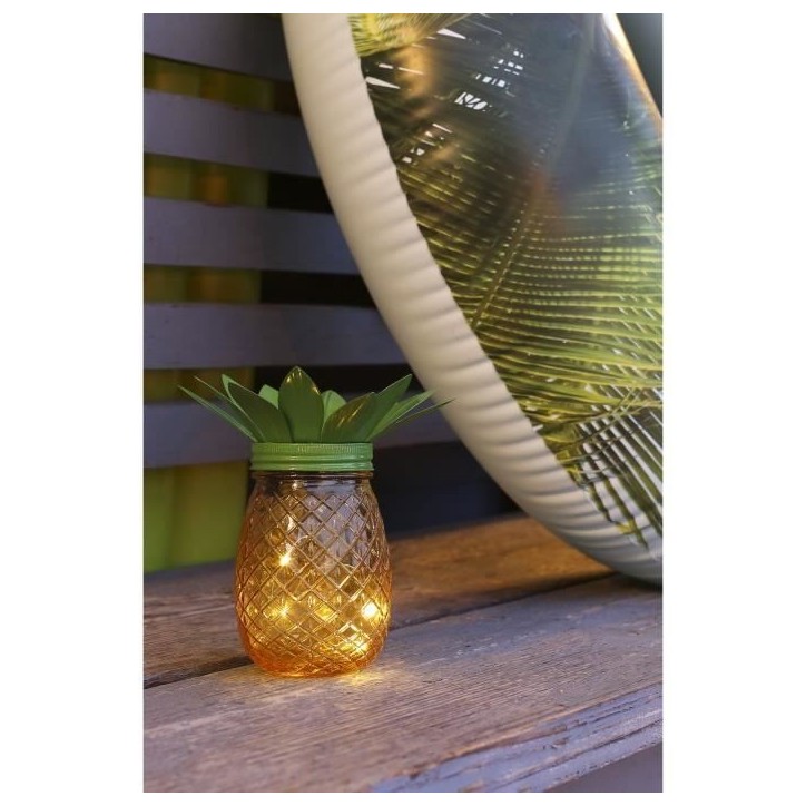 Lampe solaire Ananas - GALIX - Métal/Verre - 5 LED - 8h d'éclairage Lampe solaire Ananas - GALIX - Métal/Verre - 5 LED - 8h d'éclairage