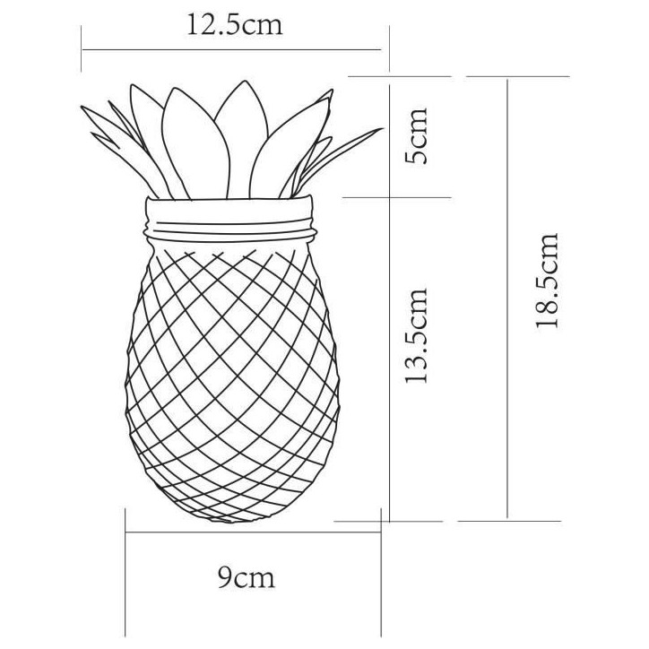 Lampe solaire Ananas - GALIX - Métal/Verre - 5 LED - 8h d'éclairage Lampe solaire Ananas - GALIX - Métal/Verre - 5 LED - 8h d'éclairage