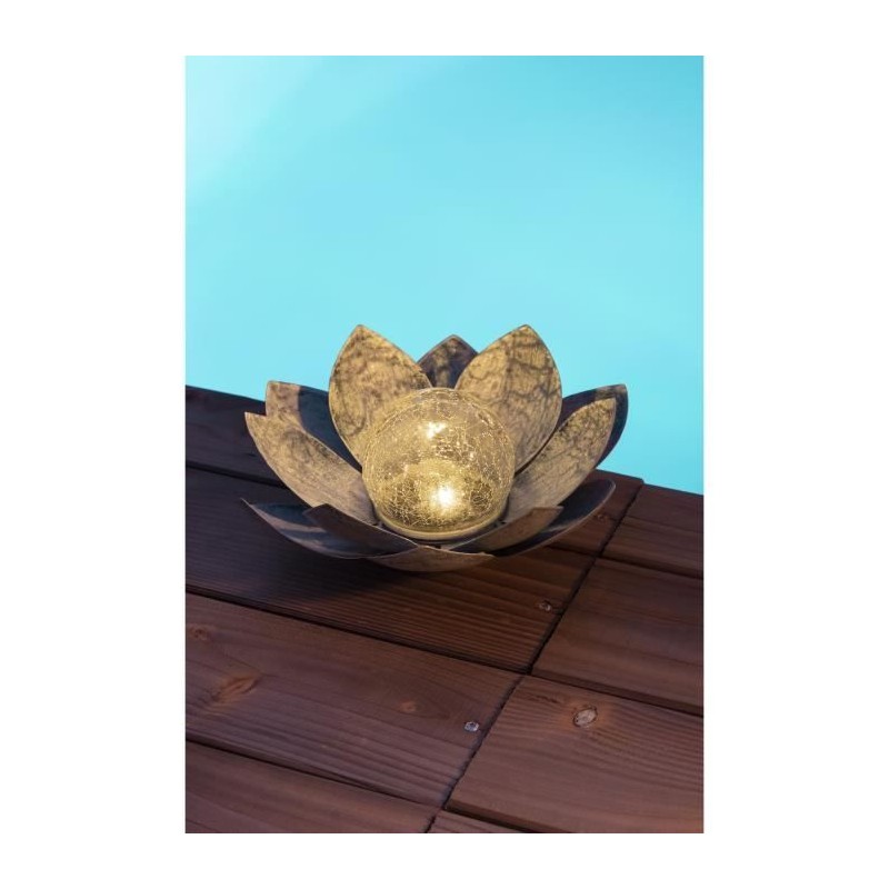 Nénuphar solaire - GALIX - Boule craquelée - 7 Lumens - 8 heures d' Nénuphar solaire - GALIX - Boule craquelée - 7 Lumens - 8 heures d'