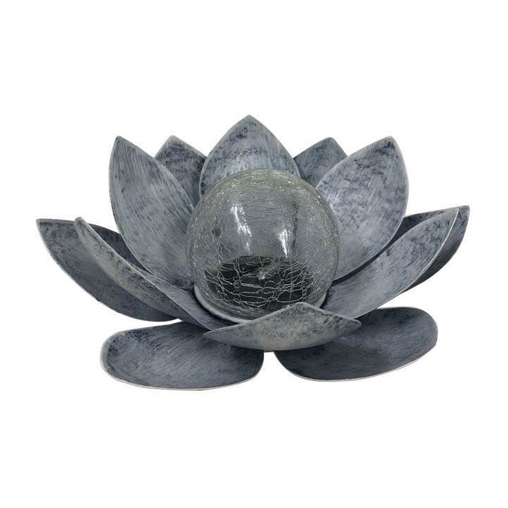 Nénuphar solaire - GALIX - Boule craquelée - 7 Lumens - 8 heures d'éclairage - Interrupteur on/off Nénuphar solaire - GALIX - Boule craquelée - 7 Lumens - 8 heures d'éclairage - Interrupteur on/off