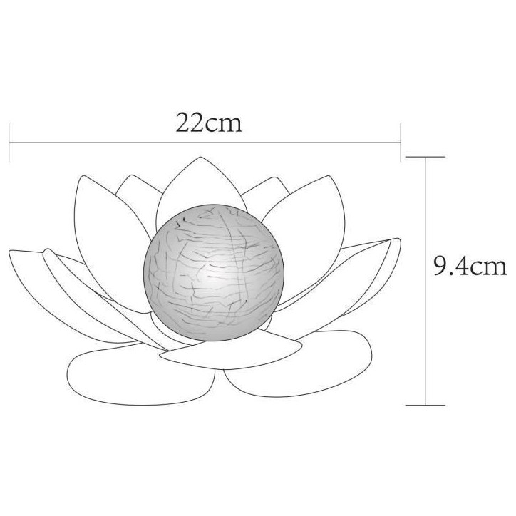 Nénuphar solaire - GALIX - Boule craquelée - 7 Lumens - 8 heures d'éclairage - Interrupteur on/off Nénuphar solaire - GALIX - Boule craquelée - 7 Lumens - 8 heures d'éclairage - Interrupteur on/off