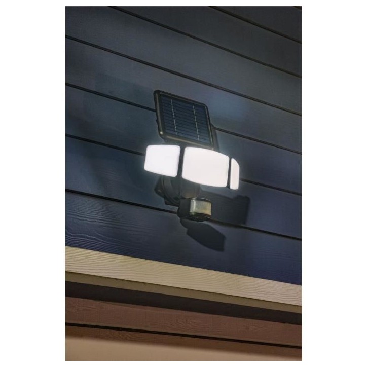 Spot solaire a 3 tetes tres éclairante avec détecteur de présence - 1000LM - GALIX Spot solaire a 3 tetes tres éclairante avec détecteur de présence - 1000LM - GALIX