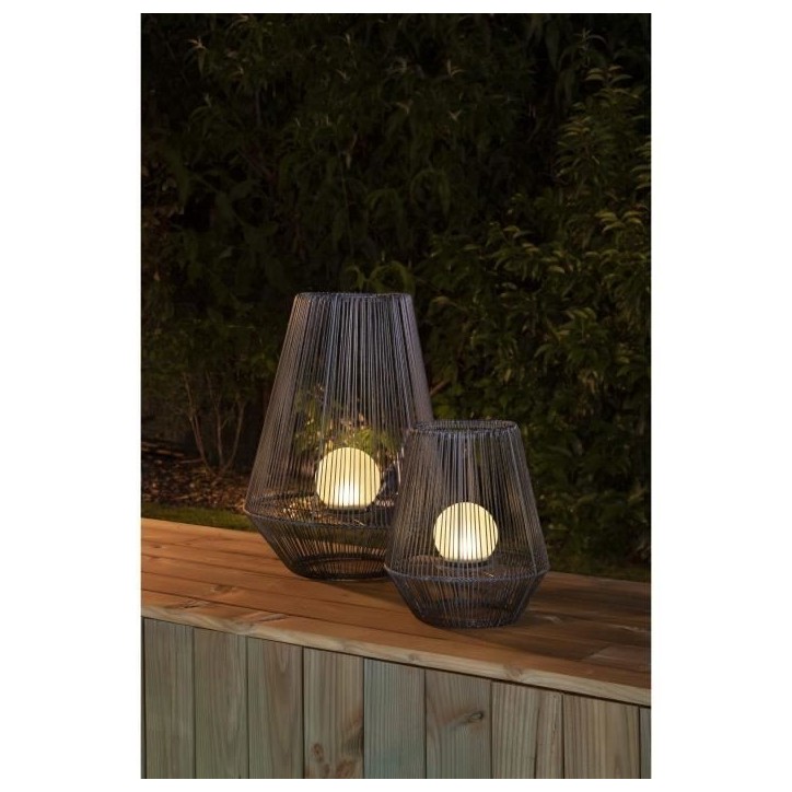 Lanterne solaire décorative boule perlée - GALIX - H30 - 10 Lumens - 8 heures d'éclairage