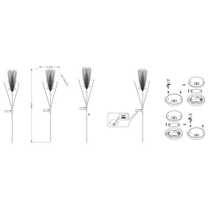 Décoration lumineuse - GALIX - G4515 - Energie solaire : Plumeau Décoration lumineuse - GALIX - G4515 - Energie solaire : Plumeau