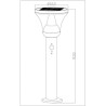 Lampadaire solaire - GALIX - G4595C - Tres éclairant - Inox avec dét