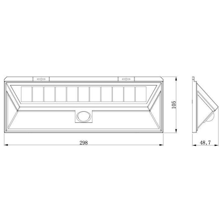 Spot solaire mural - GALIX - G4565 - Tres éclairant avec detecteur de presence - 300 Lumens Spot solaire mural - GALIX - G4565 - Tres éclairant avec detecteur de presence - 300 Lumens