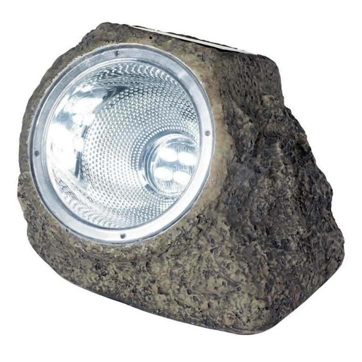 Spot solaire polyrésine - GALIX - Rocher - 10 Lumens - Marron - LED Spot solaire polyrésine - GALIX - Rocher - 10 Lumens - Marron - LED
