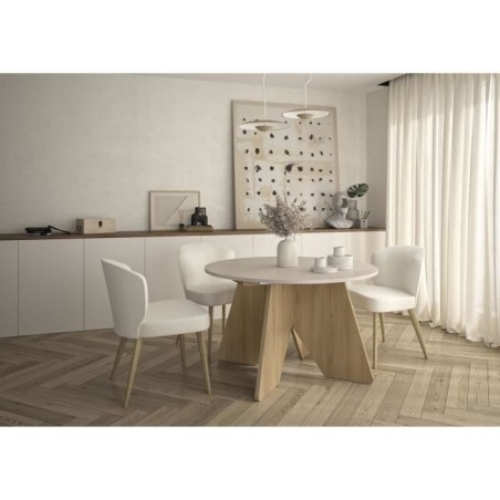 Table a manger - GALEO - Ronde - 4/6 places - 120/160 x 120 x 74 cm - DIAGONE