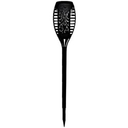 Torche solaire en résine 12 LED ambrée vacillantes Ø 7,3cm H47cm -