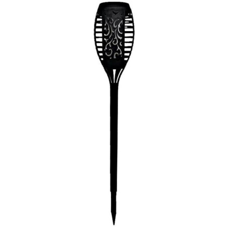 Torche solaire en résine 12 LED ambrée vacillantes Ø 7,3cm H47cm -