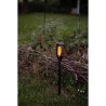 Torche solaire en résine 12 LED ambrée vacillantes Ø 7,3cm H47cm -