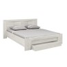 Lit adulte EDEN 160X200 cm - Bois et chene blanchi - 1 tiroir + 6 nich