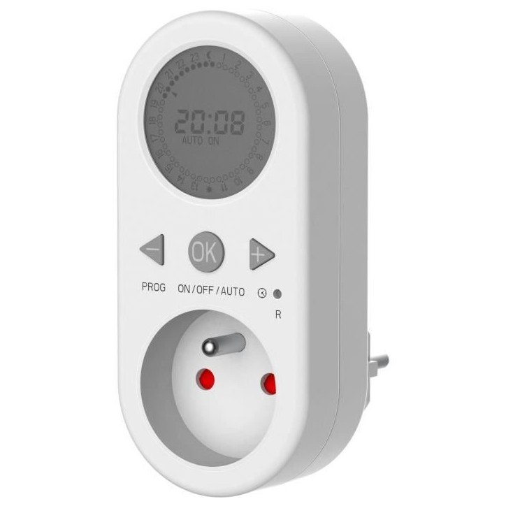 Programmateur digital avec horloge - GAO - 1800 W - Ecran LCD - Blanc Programmateur digital avec horloge - GAO - 1800 W - Ecran LCD - Blanc