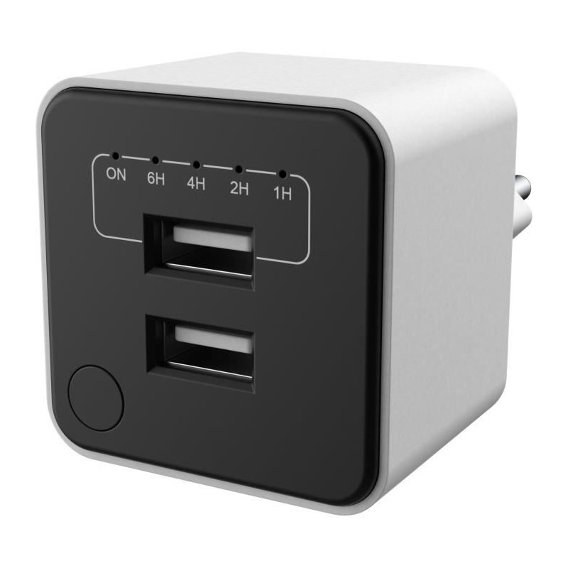 Double chargeur USB - GAO - Minuterie réglable, arret automatique Double chargeur USB - GAO - Minuterie réglable, arret automatique