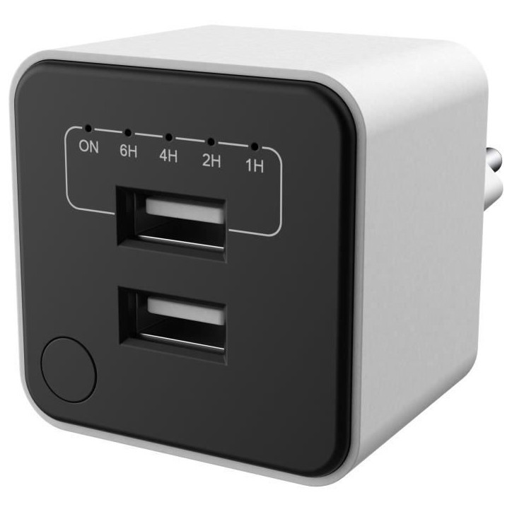 Double chargeur USB - GAO - Minuterie réglable, arret automatique