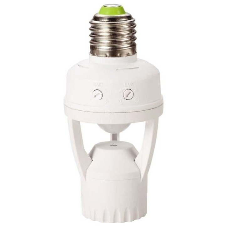 Douille E27 - GAO - Détecteur - 360°, durée ajustable, compatible LED/CFL Douille E27 - GAO - Détecteur - 360°, durée ajustable, compatible LED/CFL